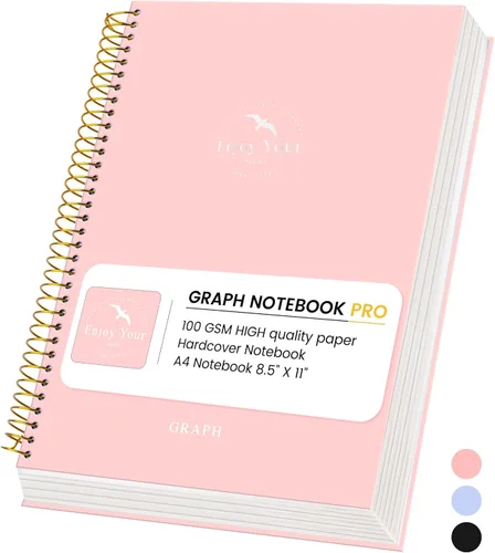 Vista 17 de FLYING EAGLE Cuaderno de gráficos grande de 8.5 x 11 pulgadas, cuadrícula gráfica en espiral, 210 páginas, cuaderno gráfico de tapa dura, cuaderno