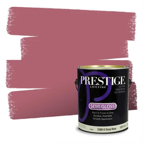 Vista 208 de Prestige Paints Pintura exterior e imprimación en uno, 1 galón, plano, coincidencia comparable de Valspar* Amber Rose*
