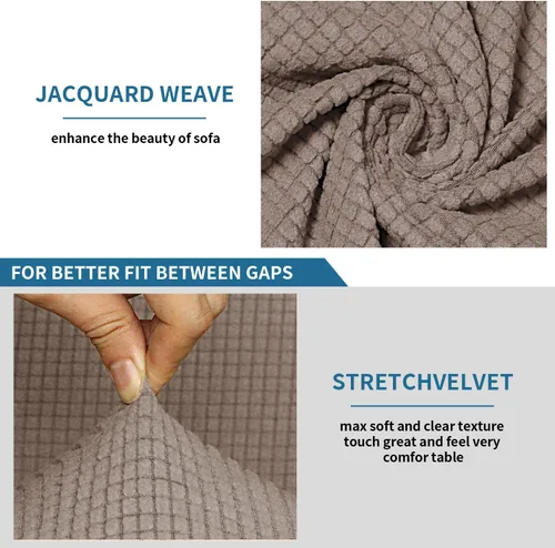 Vista 4 de OKYUK Funda para sofá reclinable esquinero, de jacquard para 5 asientos, fundas de sofá esquineras elásticas para sofá reclinable en forma de L