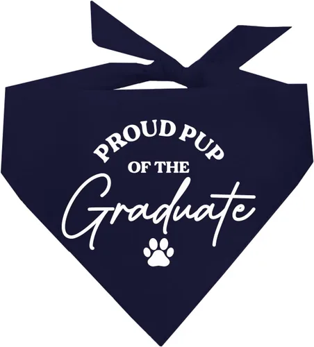 Vista 18 de Proud Pup of The Graduate Dog Bandana 100% algodón triángulo Hecho en Estados Unidos Prop Clase de 2025 2026 2027 2028 Negro, XS (737)