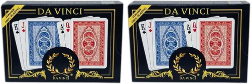 Vista 5 de DA VINCI Ruote, naipes italianos 100% de plástico, juego de tamaño de póquer de 2 barajas, índice regular, con 2 cartas cortadas