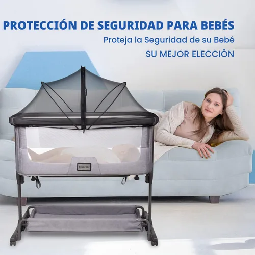 Vista 2 de Beberoad Love Cubierta de mosquitero para cuna - Dosel de malla transpirable con cremallera de 2 vías para cunas de bebé, cunas junto a la cama