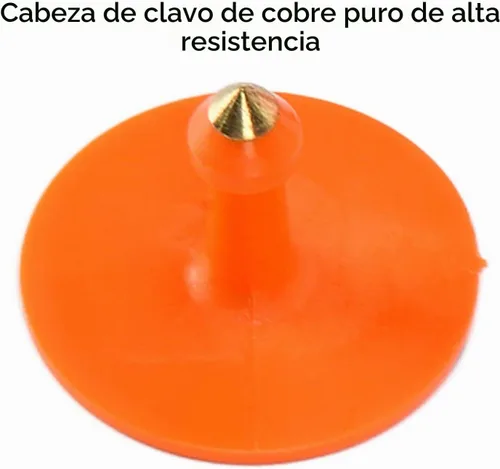 Vista 5 de 100PCS Ganado Etiquetas de oído para oveja, cabra, ganado, cerdo Naranja