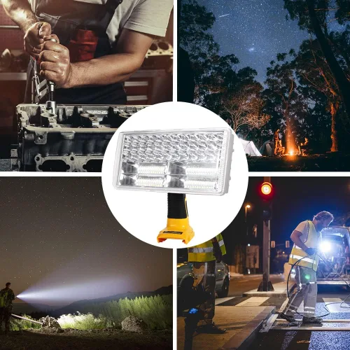 Vista 7 de DTEZTECH Luz de trabajo LED inalámbrica para batería Dewalt de iones de litio de 20 V máximo, linterna de 40 W 4200 lm con puerto USB, luz
