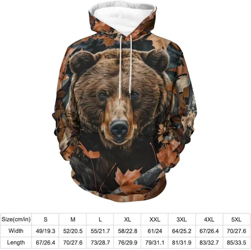 Vista 2 de Sudadera con capucha para hombre, diseño de oso de camuflaje de camuflaje de camuflaje