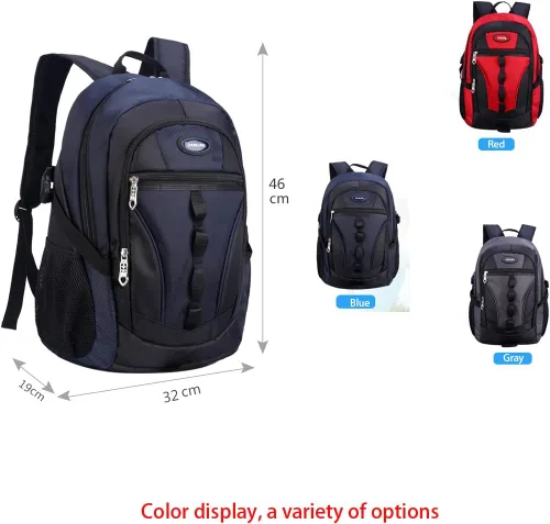 Vista 2 de KUJIAPIN Mochila para estudiantes con bloqueo de color Deportes Mochila para niños Mochila de escuela mediasecundaria Mochila escolar primaria