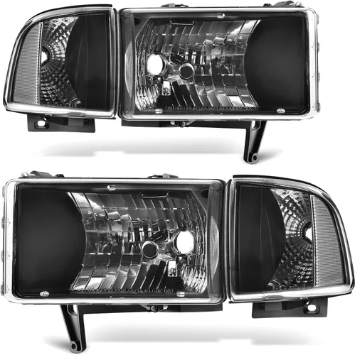 Vista 8 de DWVO Ensamble de faros Compatible con 1994-2001 Dodge Ram 1500/1994 1995 1996 1997 1998 1999 2000 2001 2002 Dodge Ram 2500 3500 Faros de repuesto OE