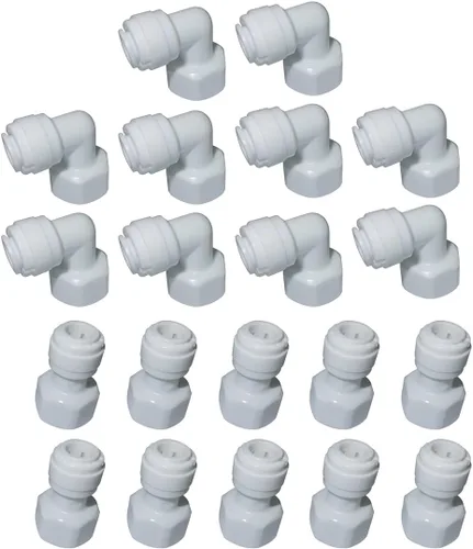 Vista 7 de MALIDA Adaptador de rosca hembra de conector rápido codo y combinación recta, rosca de 1/2 pulgada x tubo de 1/4 pulgadas OD Push to Connect