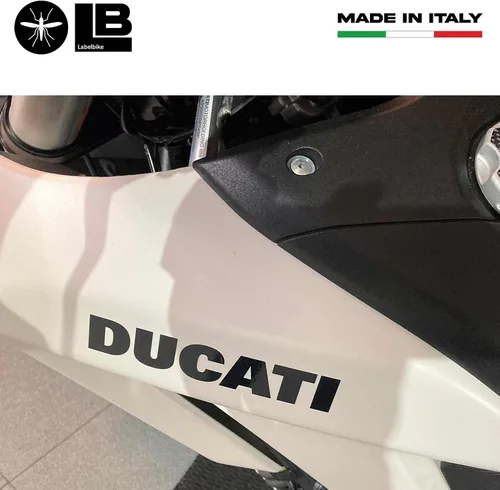 Vista 3 de labelbike - Kit de 2 pegatinas de letras para tanque de motocicleta compatible con Ducati Racing - Color negro