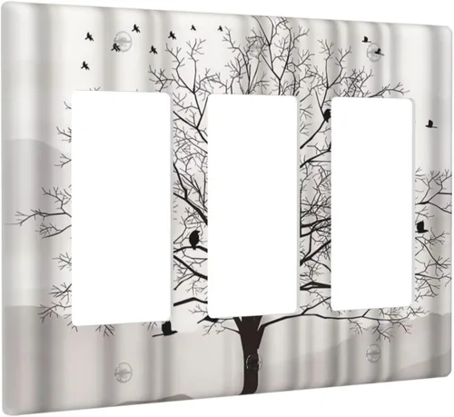 Vista 87 de Placa de pared de 1 cuadrilla, diseño de playa, océano, amanecer, mar, atardecer, cubierta de interruptor de luz en blanco, decorativo, sin