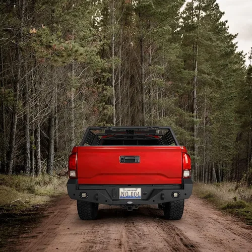 Vista 5 de Parachoques trasero de acero resistente Tacoma con anillos en D para camionetas Toyota Tacoma 2016-2023