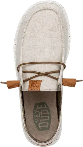 Vista 2 de Hey Dude Wendy - Zapatos de lona lavada para mujer Mocasines con cordones para mujer cómodos y ligeros