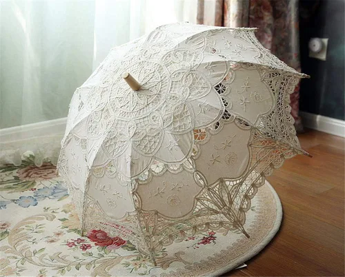 Vista 3 de Honeystore Sombrilla de encaje para decoración de novia