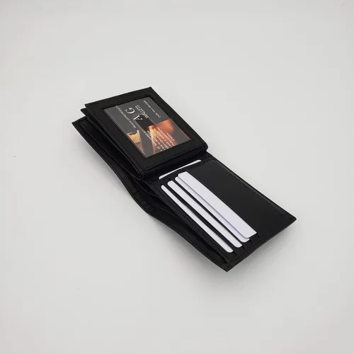 Vista 8 de AG Wallets - Cartera de cuero plegable con doble solapa central para hombre, con 3 ventanas de identificación, capacidad para 12 tarjetas