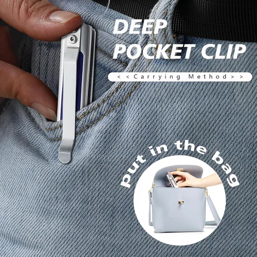 Vista 4 de ohmonlyhoo Cuchillo plegable, cuchillo de bolsillo de 3.5 pulgadas para hombres con clip de bolsillo, mango de madera de bluewood, cuchillo plegable