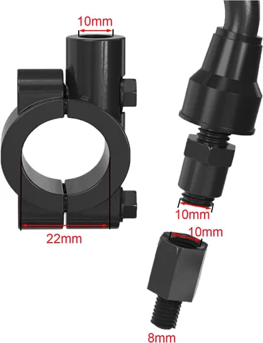 Vista 3 de Espejos para cuatrimoto, espejos de motocicleta, 360 grados tipo bola, espejo retrovisor lateral para manillares, bicicleta, motos de nieve