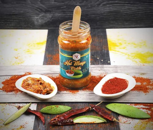 Vista 7 de TAJ - Pepinillo de mango picante, acar de mango picante 10.5 oz (300 g)