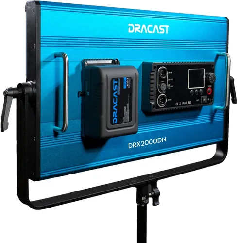 Vista 2 de Dracast Panel de luz de video LED de luz diurna de la serie X LED2000 con placa de batería V-Mount