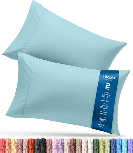 Vista 26 de Utopia Bedding - Juego de 2 fundas de almohada tamaño estándar, con cierre de sobre, tela de microfibra cepillada suave, resistentes al encogimiento