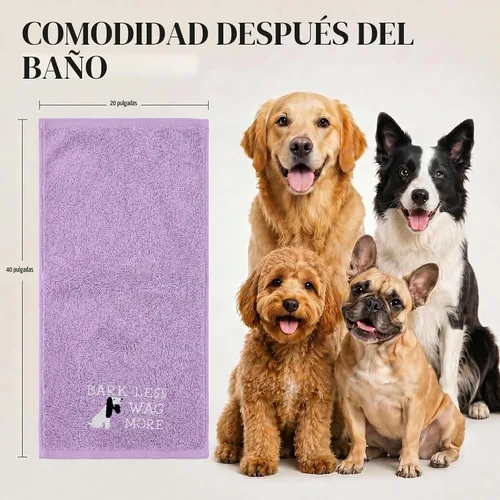 Vista 2 de DAN RIVER Toallas para perros y gatos para secar perros y gatos, 100% Crocus Petal