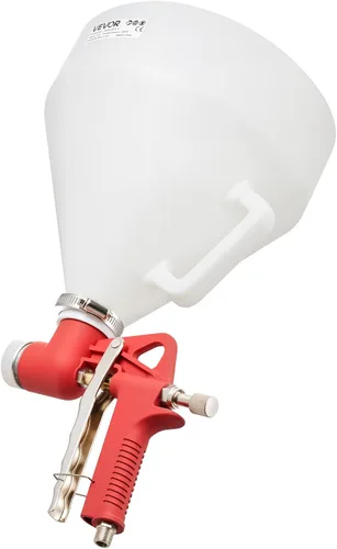 Vista 9 de VEVOR Pistola de espray para texturizado de aire, pistola de espray con tolva de aire de 1.45 galones, pulverizador profesional para texturizado
