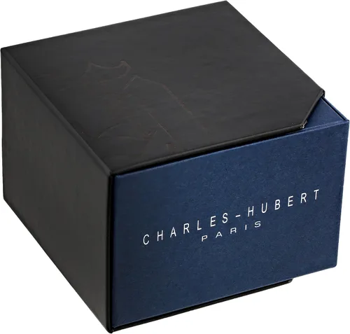 Vista 3 de Charles-Hubert, Paris Men 's 3968-B Premium Collection Reloj de visualización café de cuarzo japonés analógico