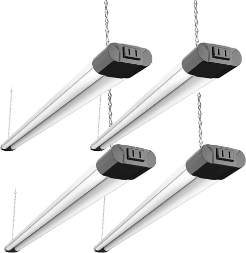 Vista 8 de BBOUNDER Paquete de 12 Luces LED Conectables para Taller con Reflector, Luz Diurna Súper Brillante de 5000K, 4400 LM, 4 Pies, Luminaria Integrada