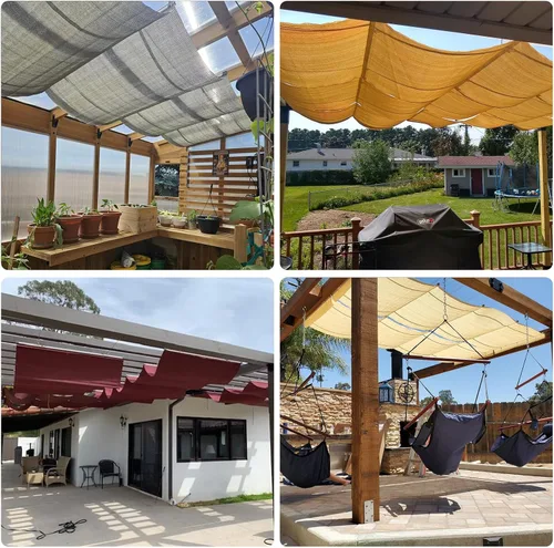 Vista 2 de Patio Cubierta de Sombra Retráctil para Pérgola de 3 pies de Ancho x 12 pies de Largo, Repuesto de Toldo, Cubiertas de Tela para Pérgolas al Aire