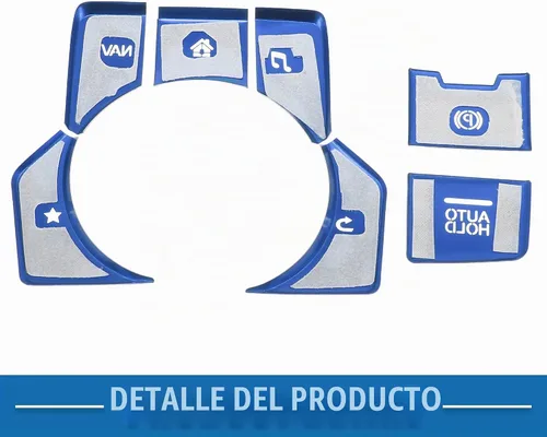 Vista 6 de Cubierta de panel de consola central de coche, interruptor de mano de freno multimedia para Mazda CX-5 2017-2020, azul (Set de 7)