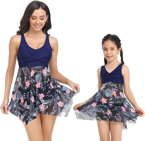 Vista 2 de Trajes de baño familiares para madre e hija, conjunto de bikini a juego para niñas