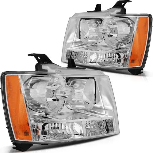 Vista 10 de Conjunto de faros delanteros para Chevy Avalanche 1500 2003-2006 para Avalanche 2500 03-06 para 1500 Classic 2007 carcasa negra reflector ámbar
