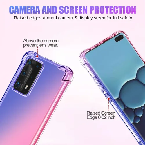 Vista 2 de Funda para Huawei P40 Pro 5G ELS-N04 ELS-NX9 Linda funda para niñas y mujeres, degradado, delgada, antiarañazos, suave TPU, funda protectora a