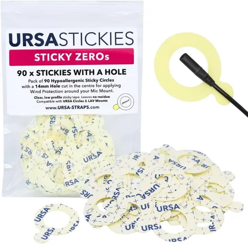 Vista 11 de URSA - Círculos adhesivos – Paquete de 90 Cinta adhesiva hipoalergénica de doble cara para micrófonos de solapa Lavalier Adhesivos de micrófono
