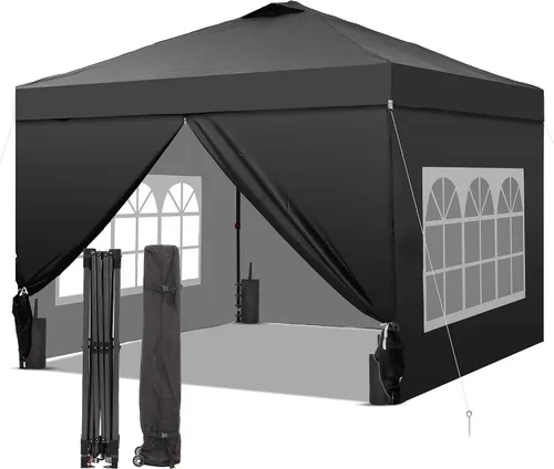 Vista 33 de GDY Tienda de campaña desplegable para exteriores de 8 x 8 pies con una configuración de empuje, kiosco de fácil instalación con 4 paredes laterales