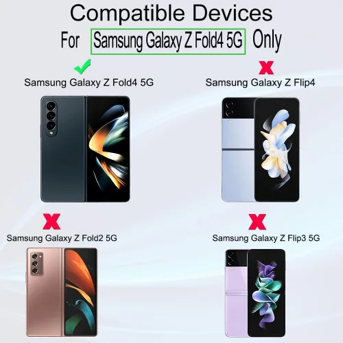 Vista 2 de Ibywind Protector de pantalla para Samsung Galaxy Z Fold4 5G (6.2 pulgadas), paquete de 2 + 1 protector de lente de cámara + 1 película trasera