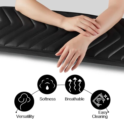 Vista 5 de NOVAL Reposabrazos para sillas de pedicura – Reposamanos de piel sintética de lujo de 9 x 27 pulgadas, fácil de limpiar y antideslizante, diseño