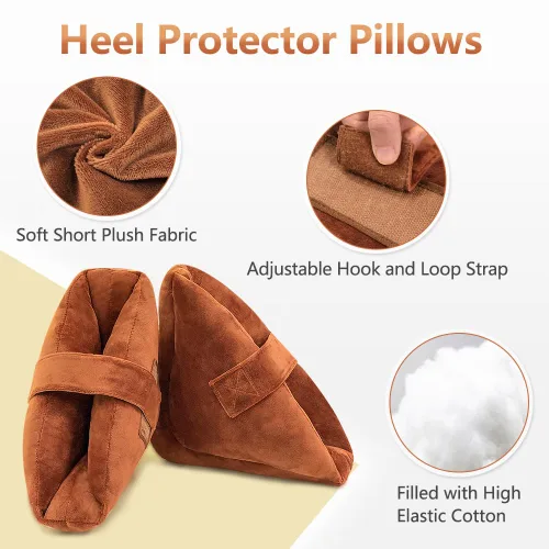 Vista 5 de Zelen Protectores de talón acolchados para úlceras de cama (1 par) almohadas de pie para úlceras por presión para úlceras por presión, alivio