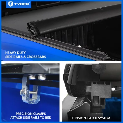 Vista 4 de Tyger Auto T1X - Cubierta enrollable suave para caja de camioneta compatible con Chevy Silverado GMC Sierra 1500 2014-2018; 2019 LD/Limited 5 pies