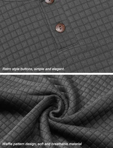 Vista 5 de Camisas de manga larga Henley para hombre