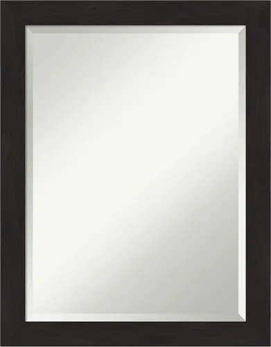 Vista 59 de Amanti Art Espejo de baño marrón para sobre lavabo, espejo rectangular de 24x20 Caleb Brown para tocador, marco rústico pequeño de estilo campestre