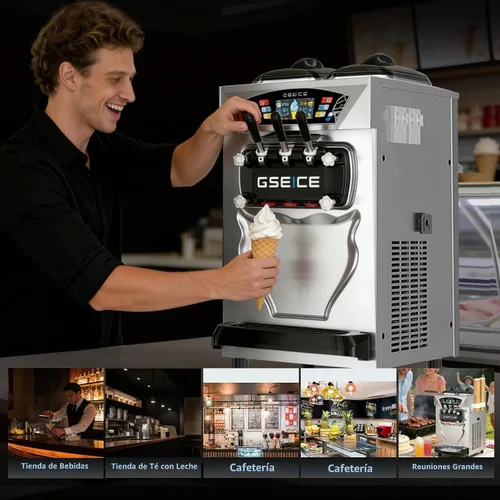 Vista 9 de GSEICE - Máquina comercial de helado suave para servir 3 sabores Plateado