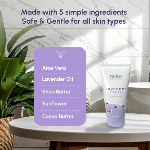Vista 6 de TruKid Lavender Bubble Podz, juego de crema para bebés y guantes de burbujas, paquete relajante de baño y cuidado de la piel para niños
