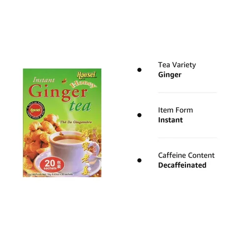 Vista 2 de Honsei Té instantáneo de miel de jengibre, 18 g/0.63 oz., 20 sobres
