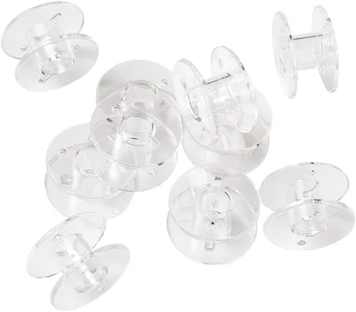 Vista 3 de Craftdady 200 bobinas vacías de plástico para bordar, máquina de coser de 0.81 pulgadas, rebordear hilo de hilo de hilo de alambre Bobina
