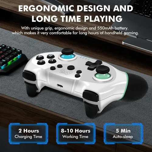 Vista 5 de Zakgbxbig Controller for Switch, Wireless Pro Controller for Switch Lite, Controller for Switch Remote Gamepad Joystick, Turbo and Dual Vibration