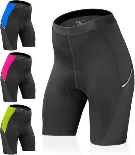 Vista 3 de Aero Tech Luna - Pantalones cortos de ciclismo acolchados para mujer con bolsillo reflectante