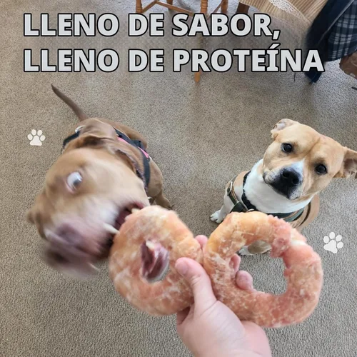 Vista 5 de Pawmate Dog Treats Chicken Wrapped Rawhide Donut Masticables de larga