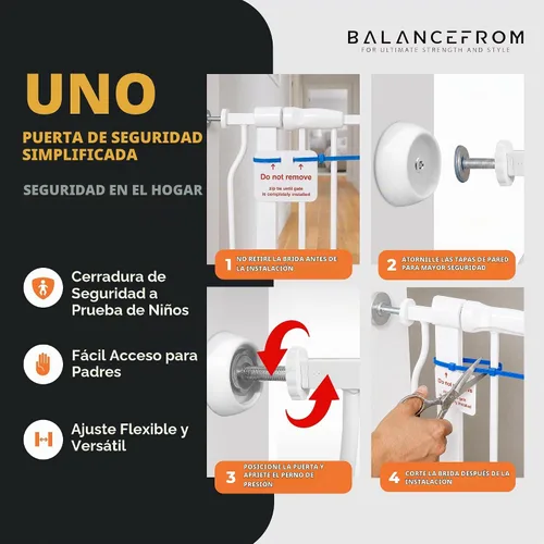 Vista 5 de BalanceFromPuerta de seguridad de Fácil caminata para puertas y escaleras con características de cierre automático / de espera, tamaños múltiples