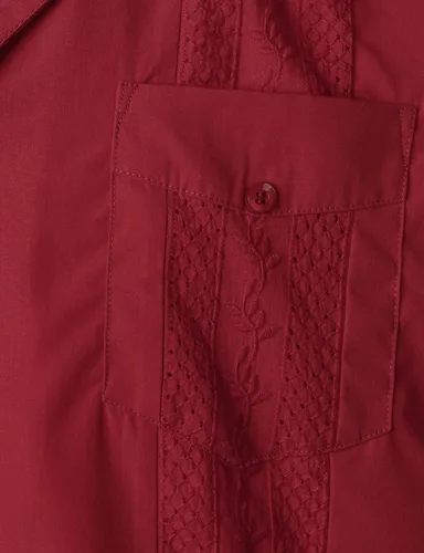 Vista 4 de VATPAVE Camisas de guayabera cubana con botones de manga corta para hombre
