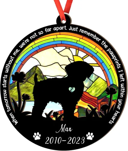 Vista 12 de Adorno personalizado para atrapasoles de sabueso afgano, adorno de Navidad de sabueso afgano, regalo para perro amante, sabueso afgano conmemorativo